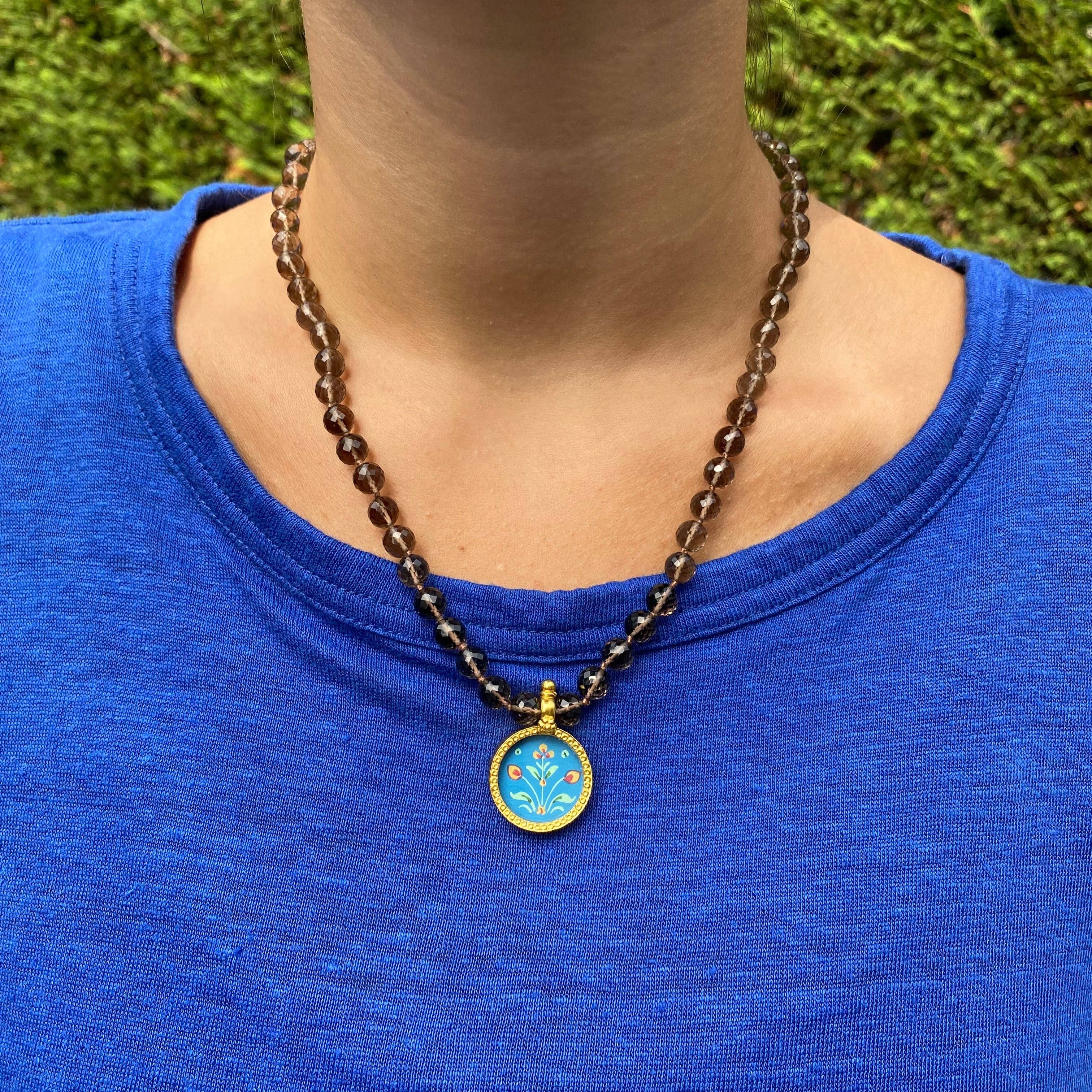 Jen Stock Mindful Designs - Wholesale Pendant/Charm Necklace - Block Print Beaded Necklaces25