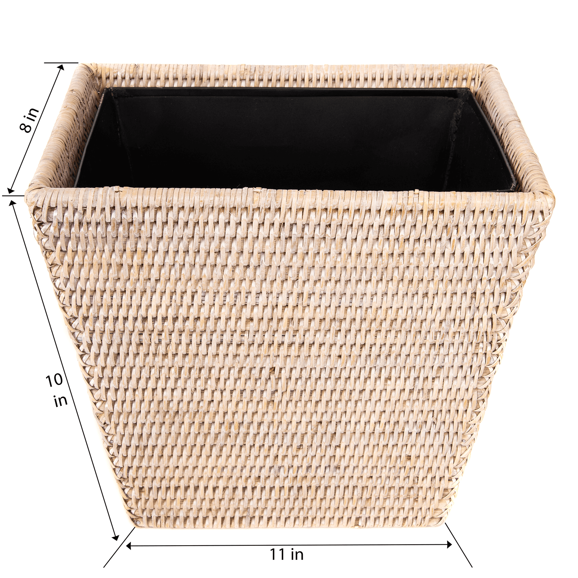 Artifacts Trading Company - Wholesale Trashcan/Trash Bin - Rattan Rectangular Tapered Waste Basket11