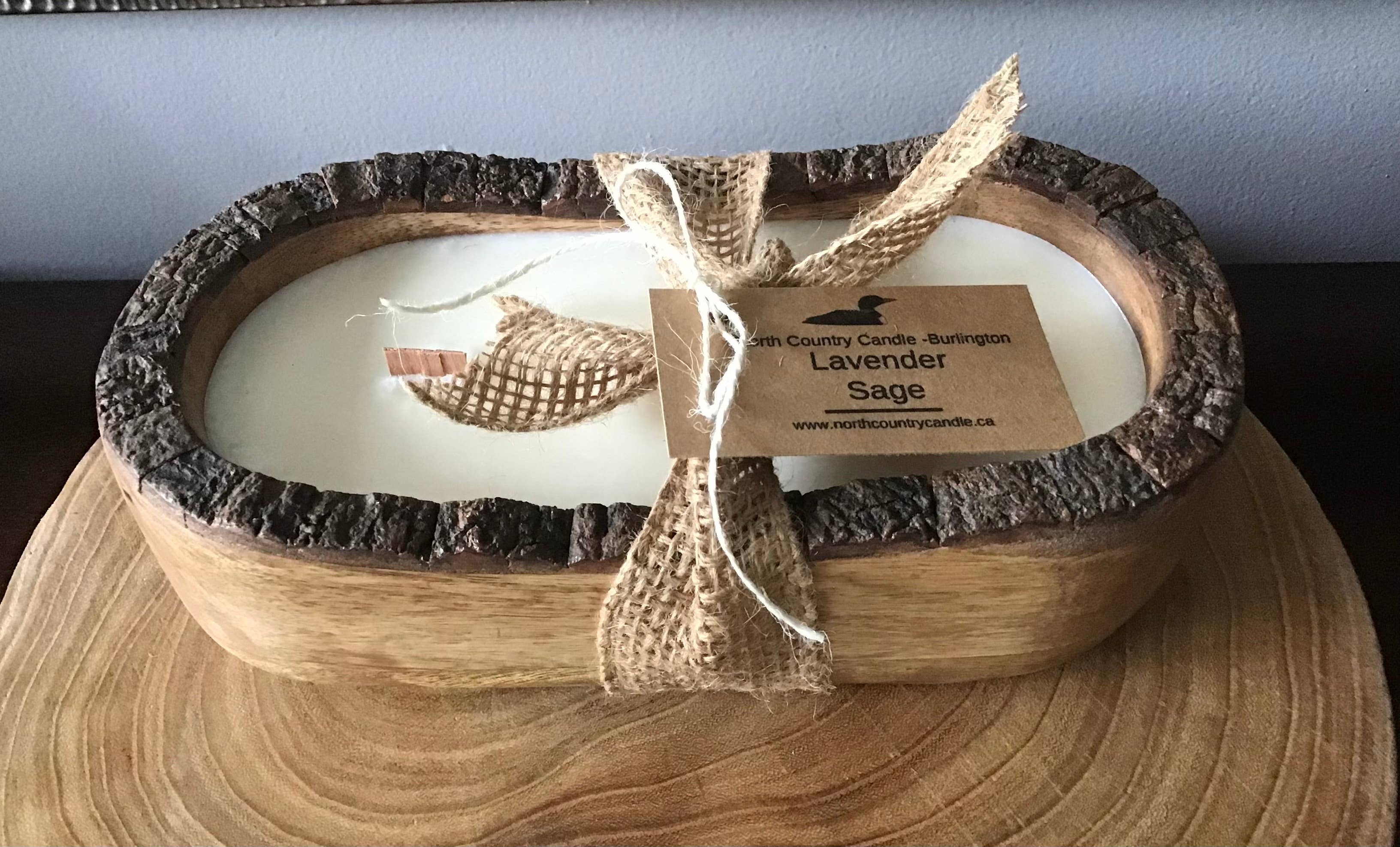 North Country Candle - Wholesale Jar/Filled Candle - Bark Edge Wood Dough Bowl0