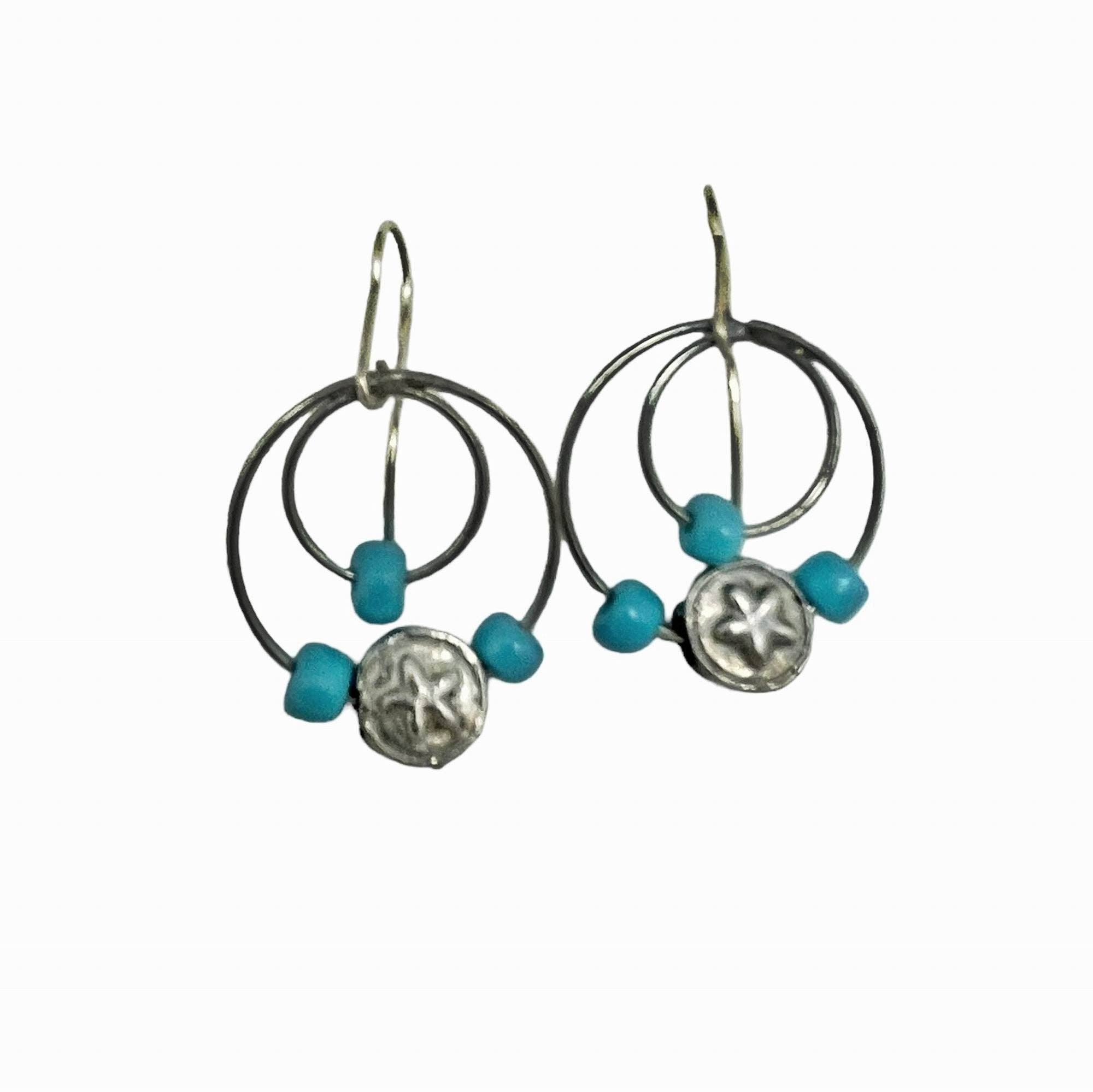 Gloria Mago - Wholesale Dangle Earrings - “Orbita turquoise” hook earring0