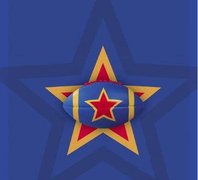 Hippychick – wholesale Classic toy – Kids – Crocodile Creek Soft Football Soft Football / Rugby Red Star1