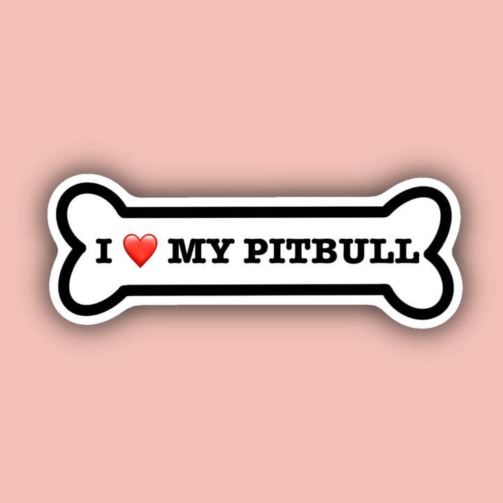 I Love My Pitbull - 3" Waterproof Sticker for wholesale by Delmarva Stickers