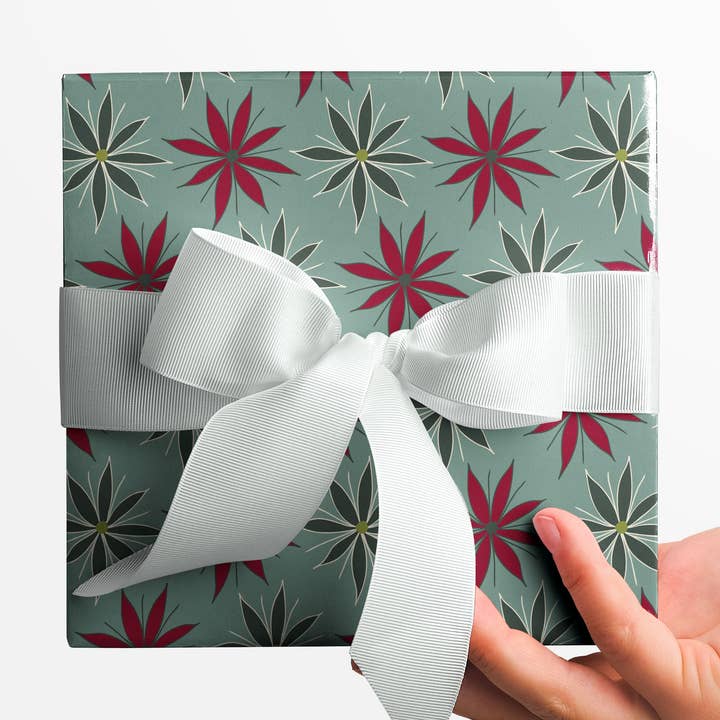 Jasmine Christmas Floral Wrapping Paper for wholesale by Kartoti Designs
