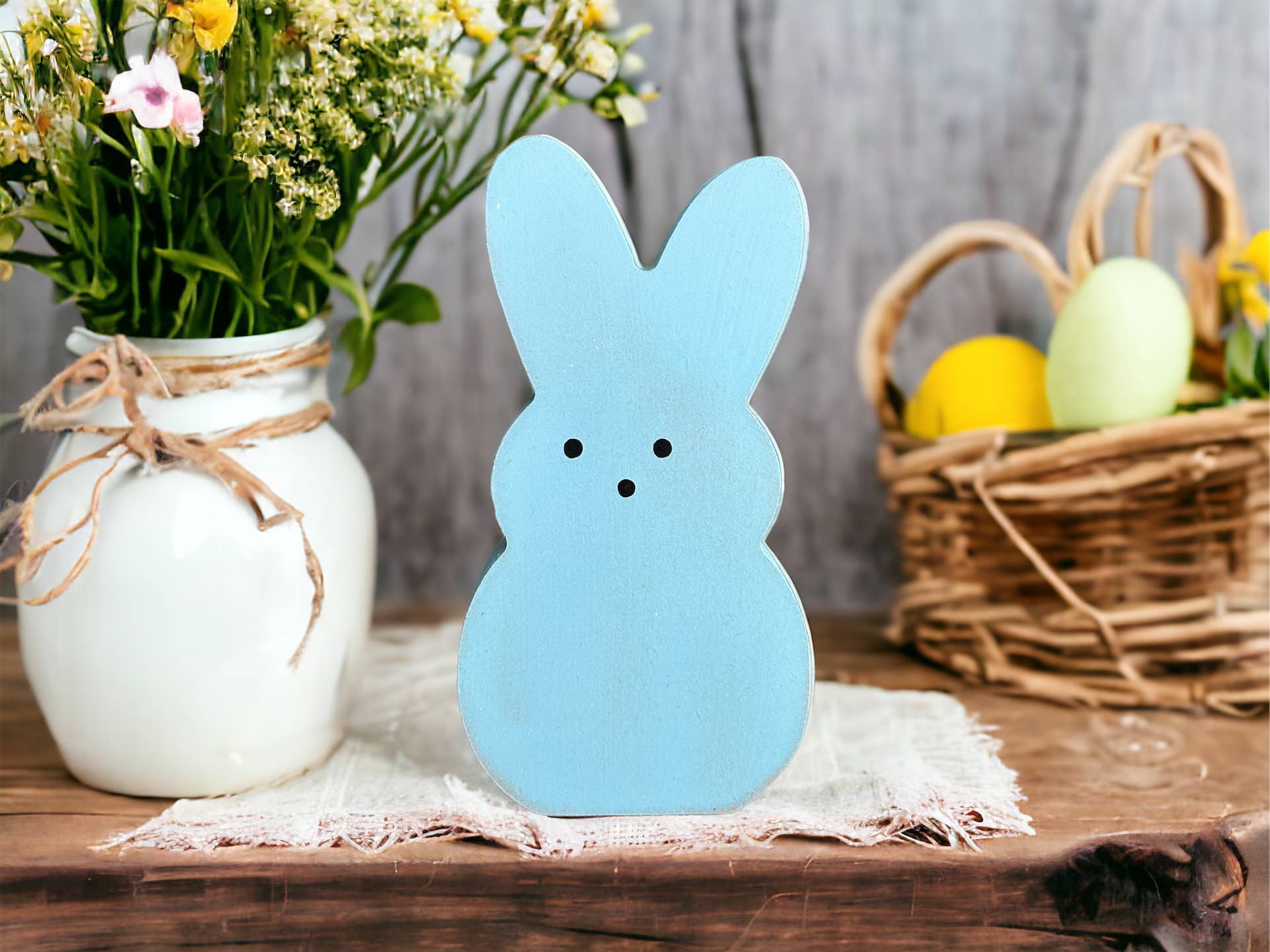 Inkwood Crafters - Wholesale Decorative Tabletop Object - Primitive Rustic Wood Spring/Easter Peeps - LARGE 6"8