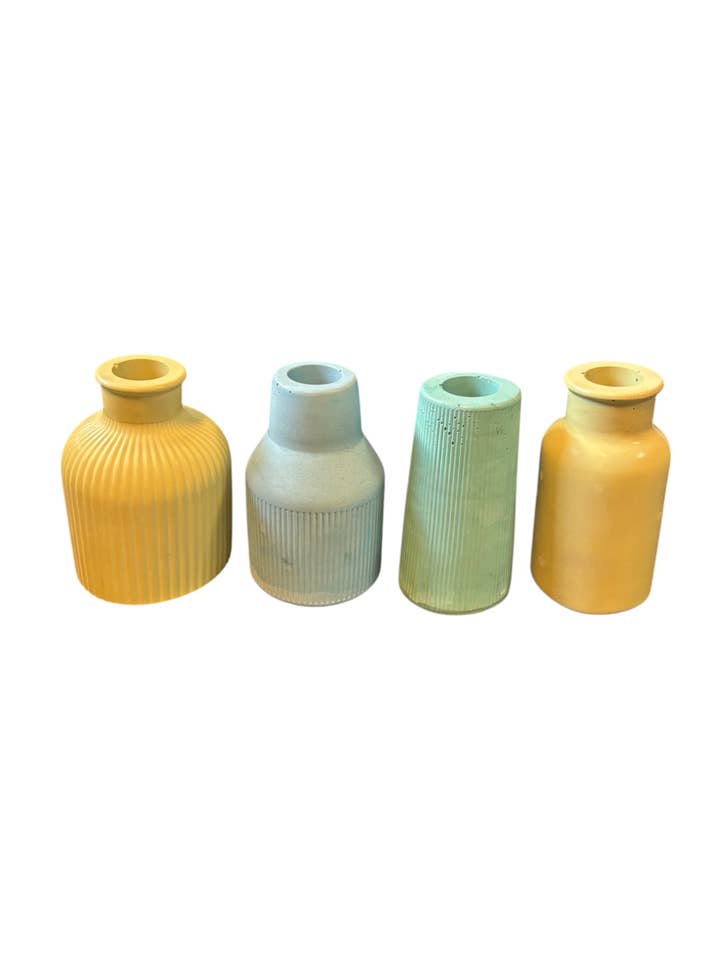 Mini Cement Vase with Selenite & St. Pete Beach Sand for wholesale by Wave Makers