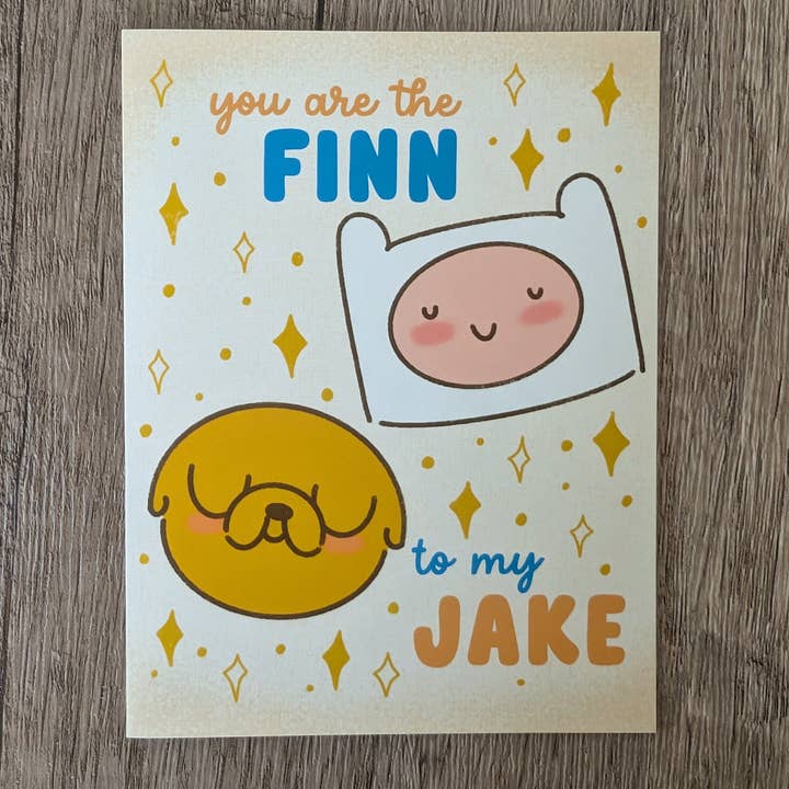 Sadsquatch - Vendita all'ingrosso Biglietti di amicizia - The Finn to my Jake - Simpatico biglietto di auguri di amicizia e amore2