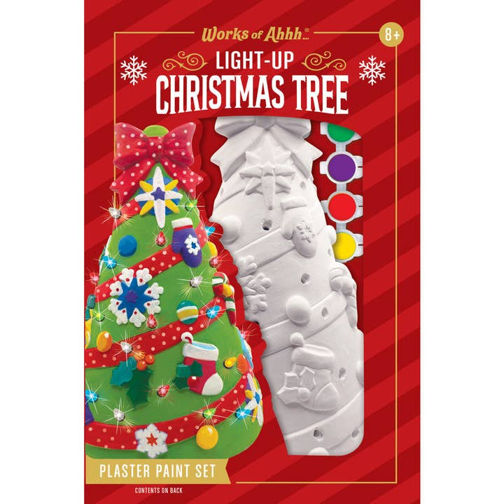 Light-Up Christmas Tree - 10" Plaster Paint Kit for wholesale by Masterpieces Puzzles