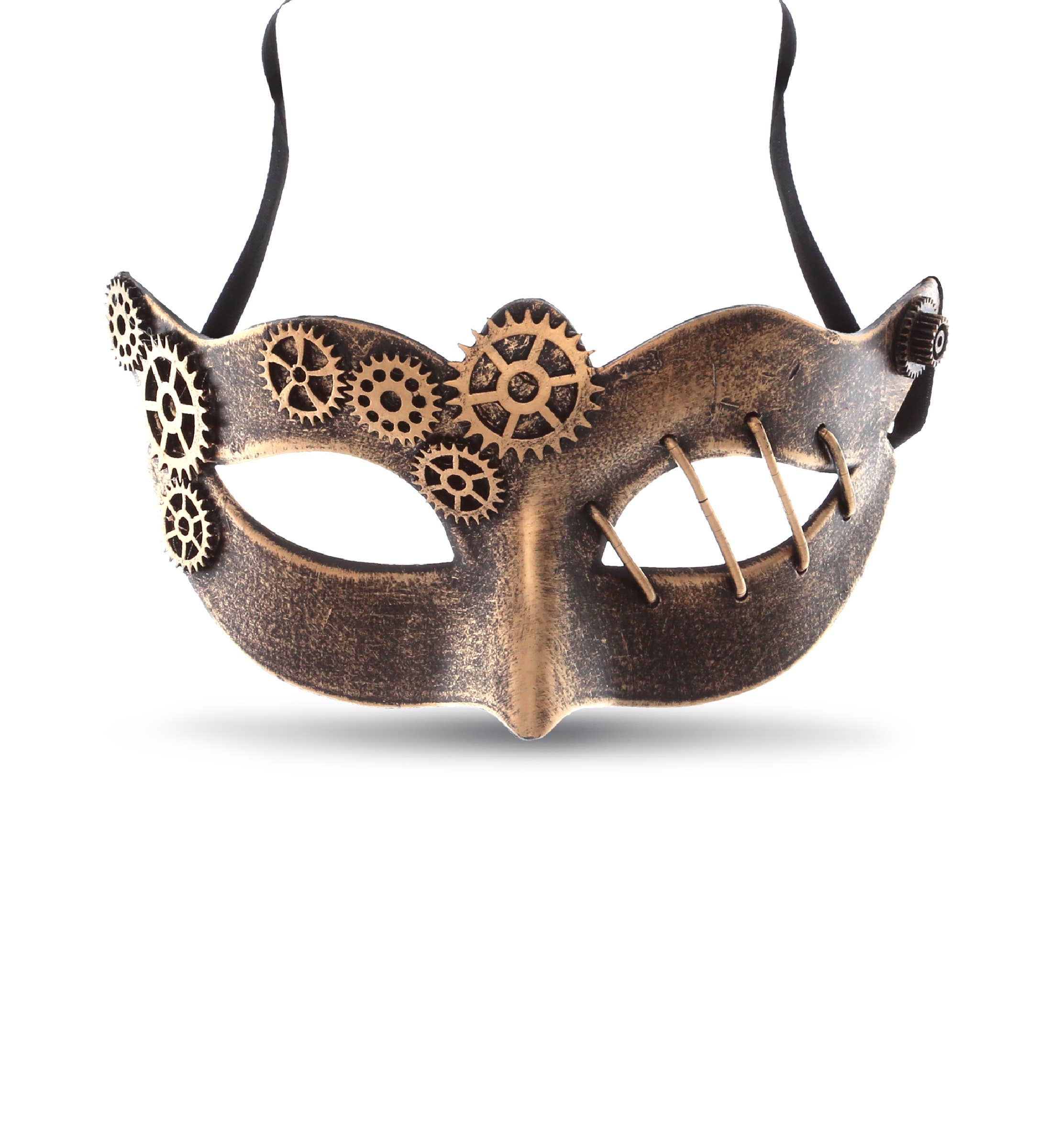 Cota Global - Wholesale Costume – Child - Steampunk - Venetian Metallic Masquerade Gears Mask - Copper0