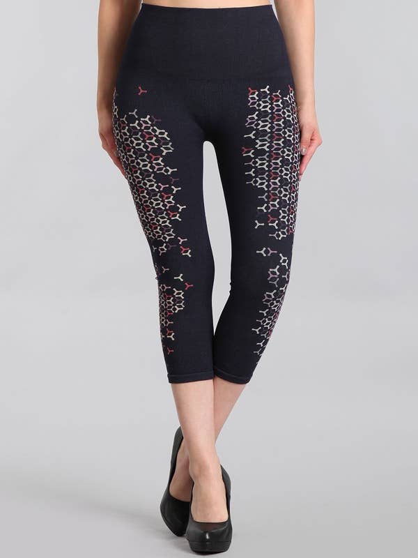 Wholesale The Tummy Tuck Cropped Jegging w/ Geometric Print for your store  - Faire