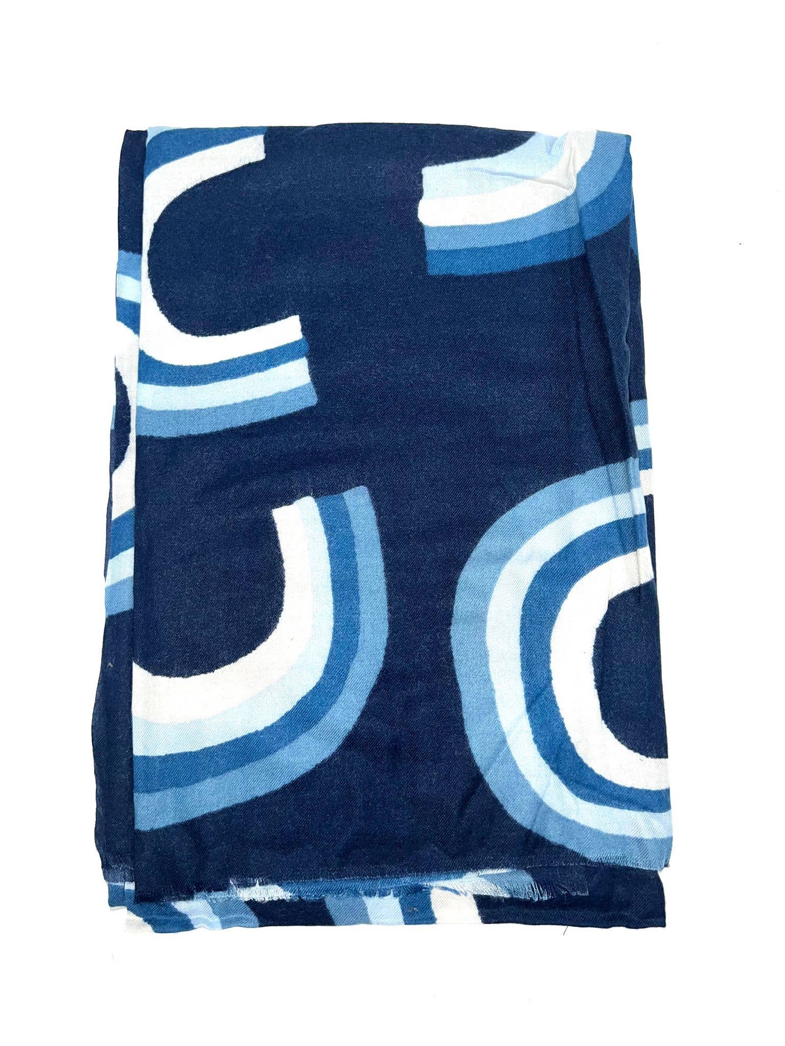 LINETA - Wholesale Scarf - Women's - LL-13 Thick scarf with geometric pattern5