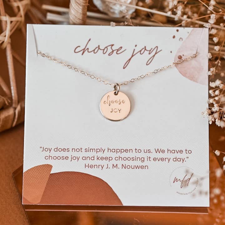 Choose Joy Necklace for wholesale by Mountain Feather Designs
