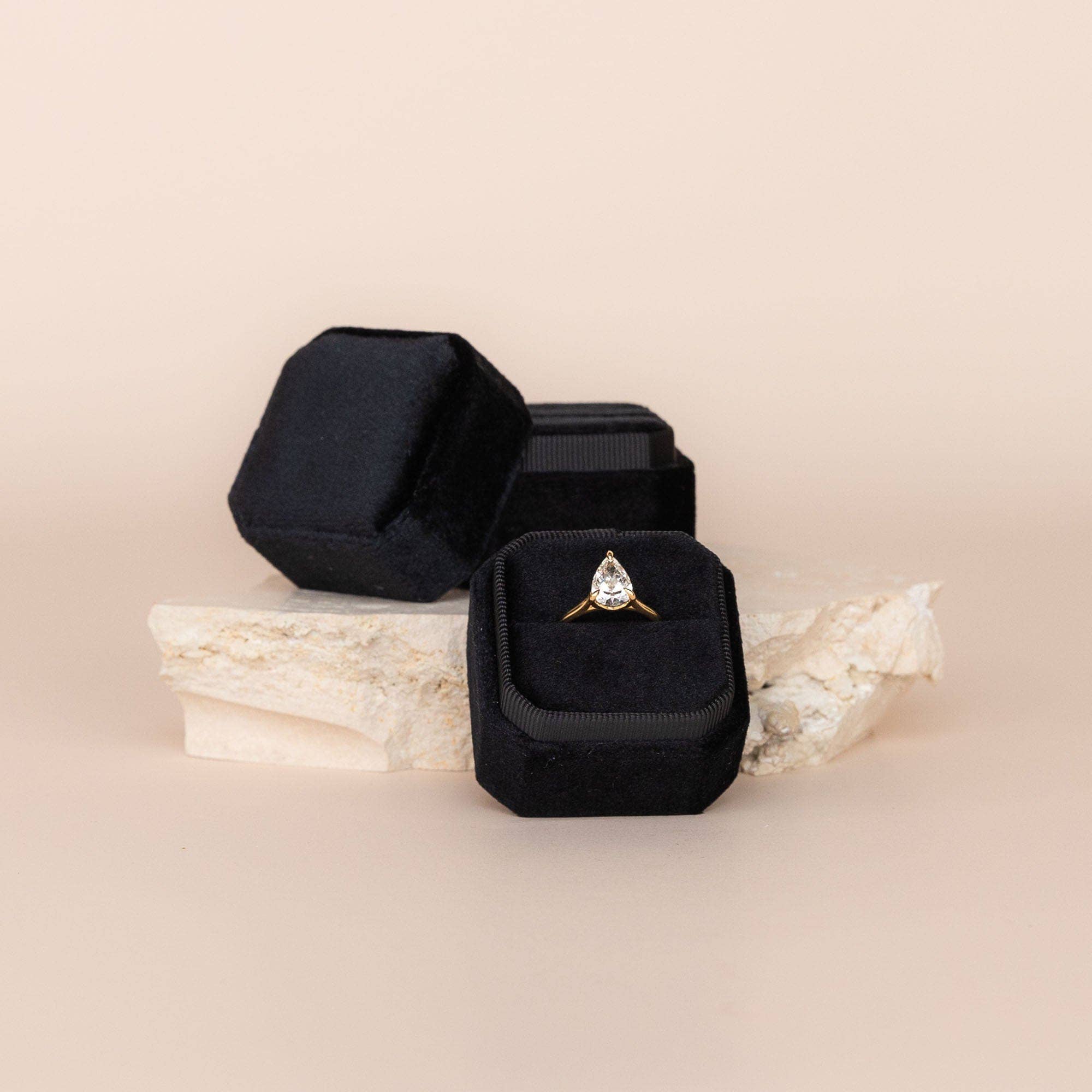 The Whole Bride - Wholesale Jewellery box/organiser - Luxe Velvet Ring Box - Midnight