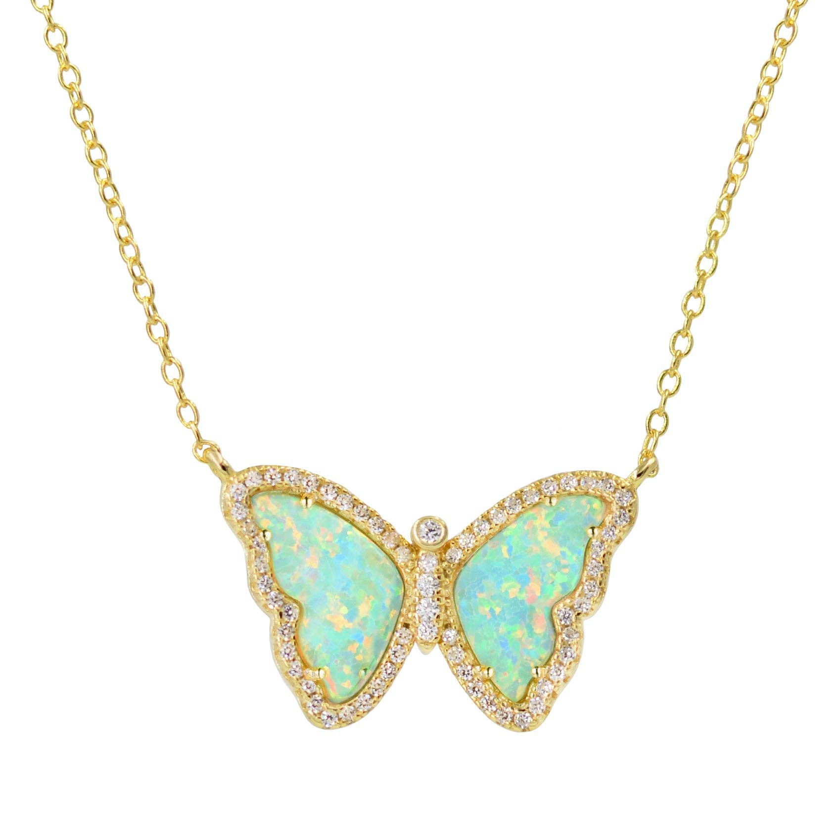 Kamaria Jewelry - Wholesale Pendant/Charm Necklace - Opal Butterfly Necklace With Crystals12