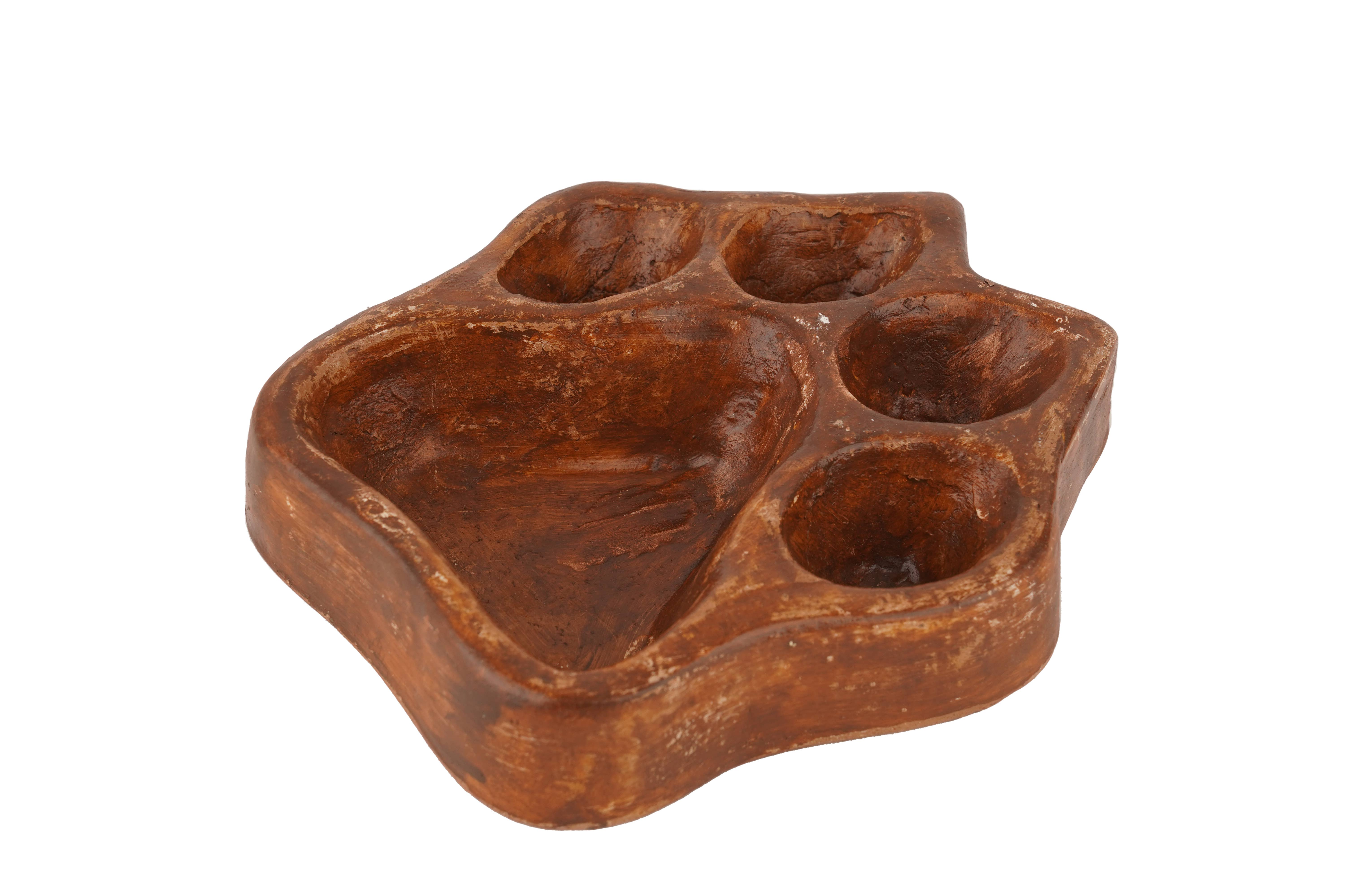 My Amigos Imports - Wholesale Candle Holder - CLEARANCE-Clay Dog Paw Vessel-Bowl-7x8 in-Candle-3 Colors9
