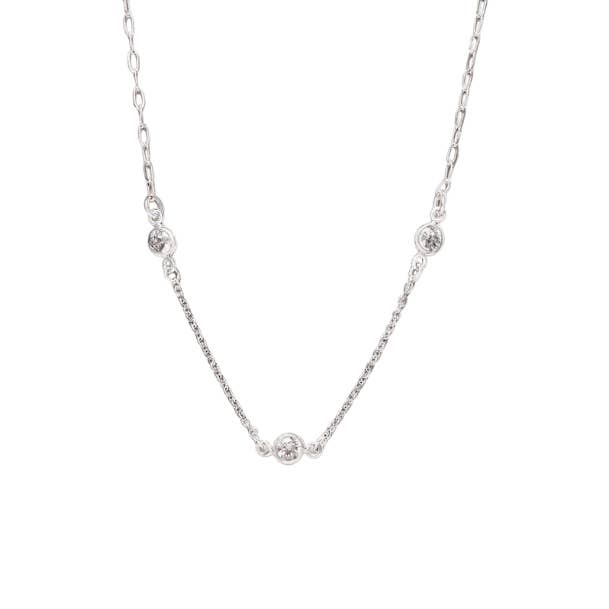 Three-CZ Station Halskette aus Sterlingsilber für den Großhandel von Idlewild Everyday
