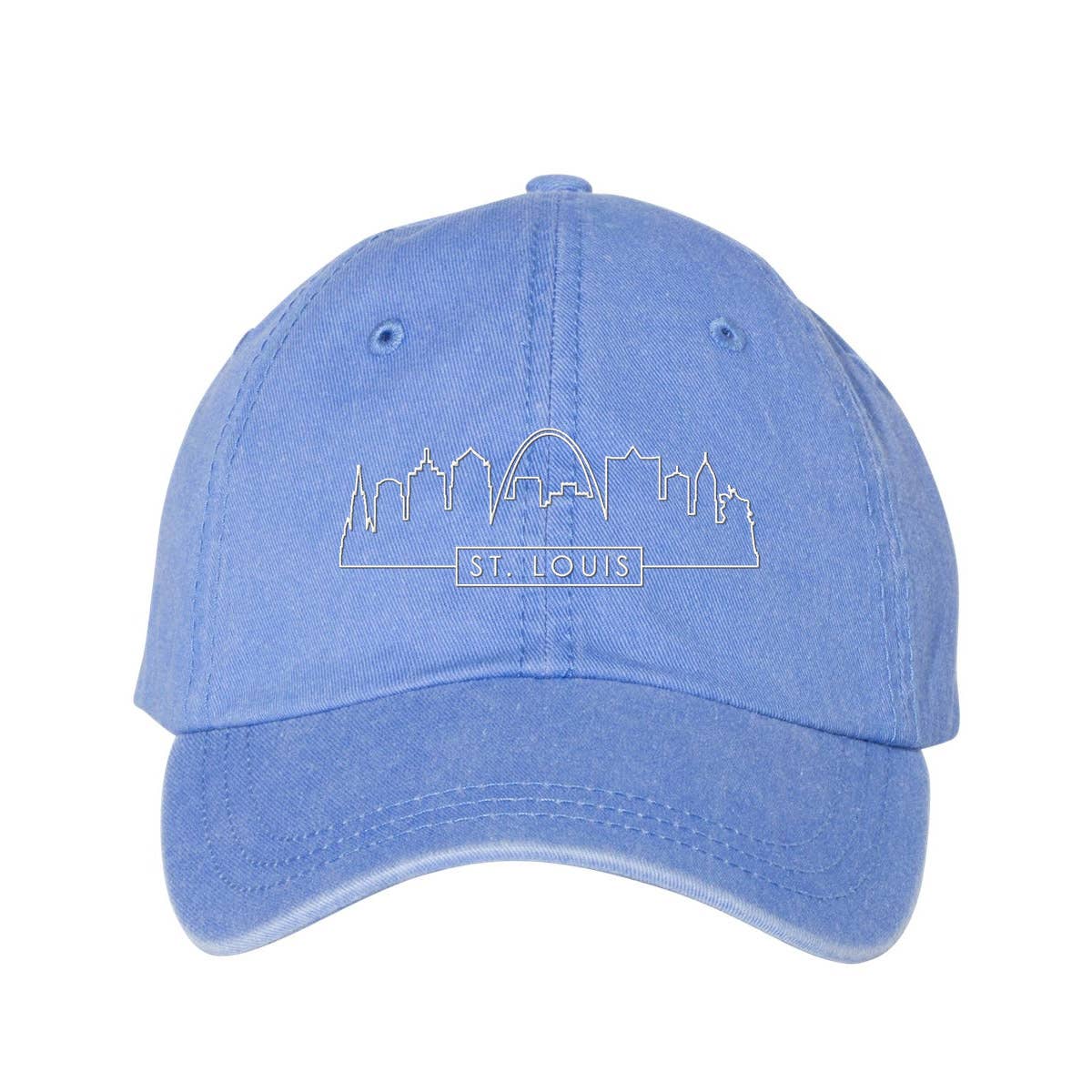 Lucky Luna Apparel - Wholesale Baseball Cap - Unisex - Skyline St. Louis Embroidered Pigment Dyed Dad Hat17