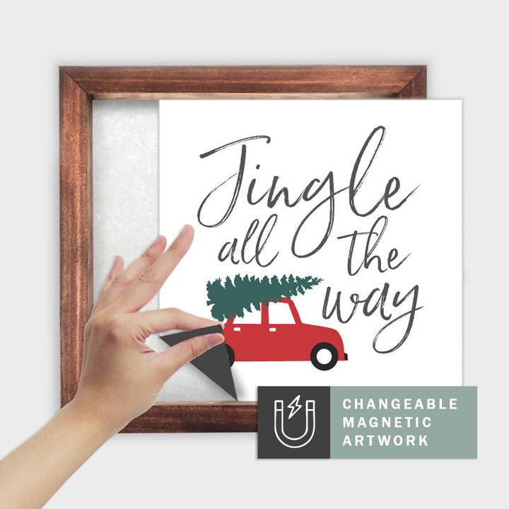 Inserto Decorativo Sazonal Magnético para Placa Intercambiável (Médio): Jingle All The Way | Natal & Inverno | Placa Magnética Vendida Separadamente por atacado de Simpler Seasons Decor