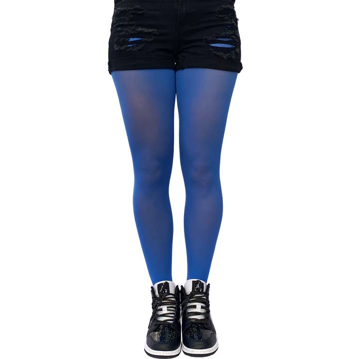 Malka Chic – Großhandel Strumpfhose – Damen – Blaue Kobalt blickdichte Strumpfhose Plus Size für Frauen