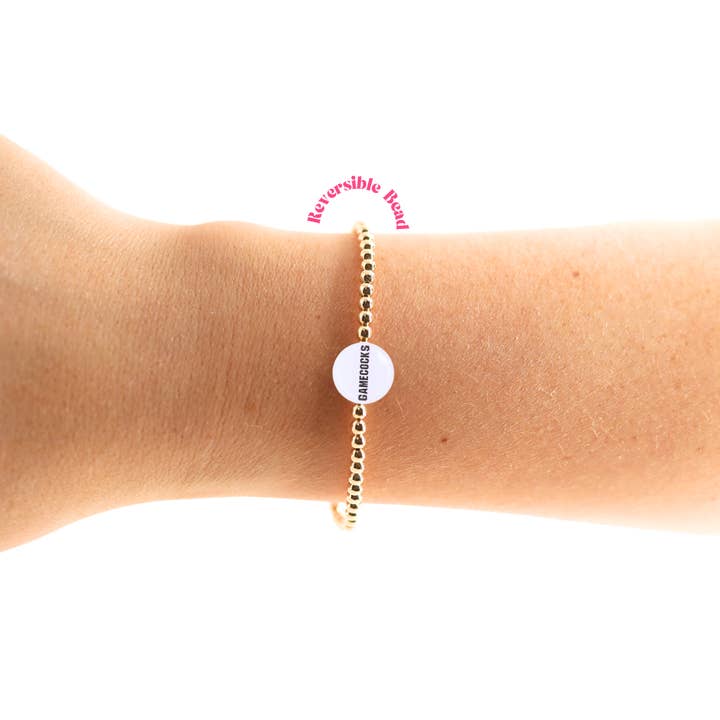 Beaded Blondes - Wholesale Beaded Bracelet - South Carolina Logo Flip Bracelet on Gold2