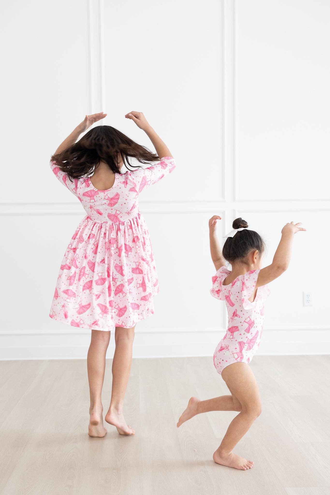 Mila & Rose - Wholesale Dress - Kids - Pirouette 3/4 Sleeve Pocket Twirl Dress3