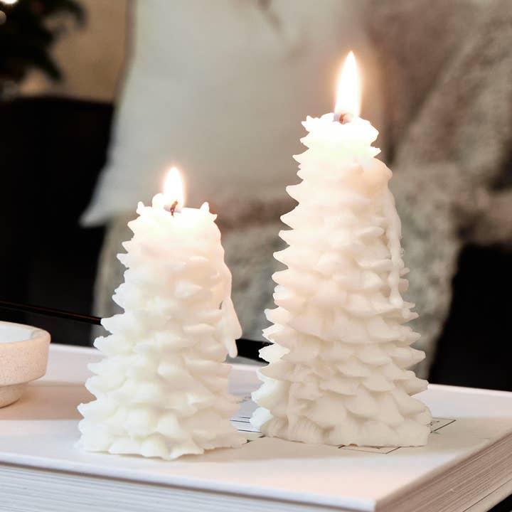 LARGE CHRISTMAS TREE CANDLE - 14cm height decorative candle for wholesale by Noord Candles