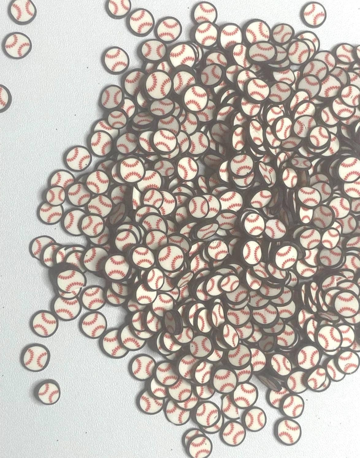 ASAP Craft Supplies - Wholesale Craft Supplies - Baseball Polymer Clay Slices, 5mm.  0.5 oz bag1