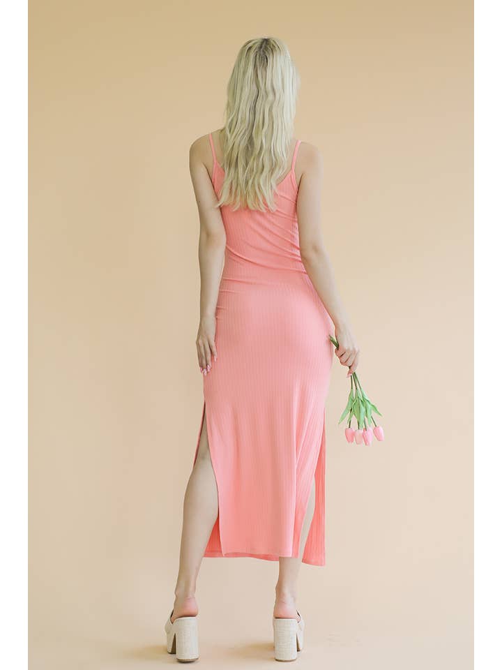 CAPELLA APPAREL - Wholesale Dress - Women's - Ribbed Side Slit Long Cami Dress16