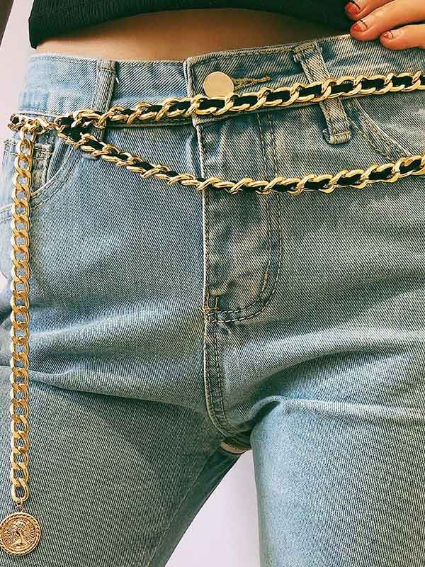 GOLD COLOR Vintage Fashion Geometry Waist Chain for wholesale on Faire0