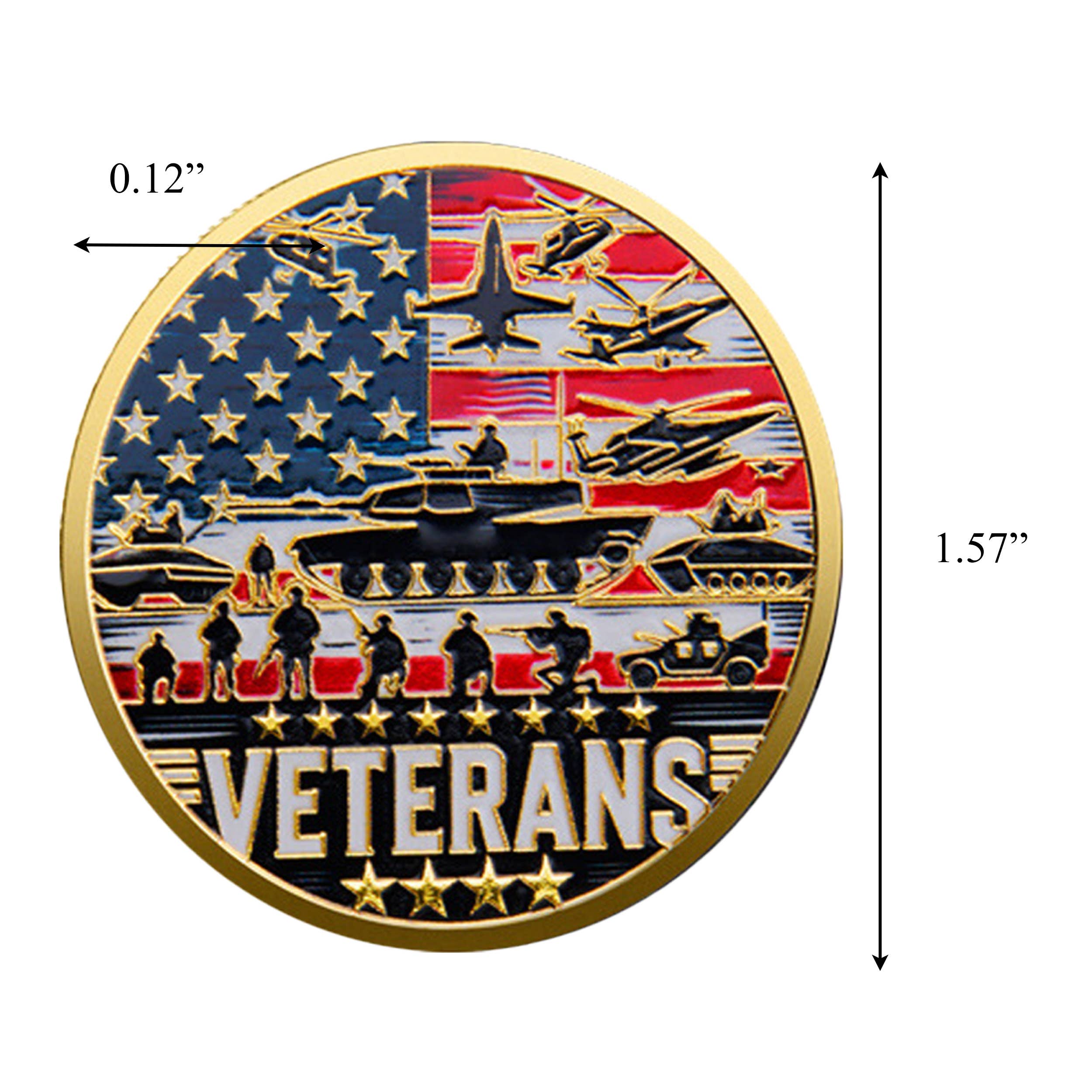 Blinkee.com, LLC - Wholesale Keepsake Coin/Token - Proud Military Veteran Challenge Gold Plated Coin
1