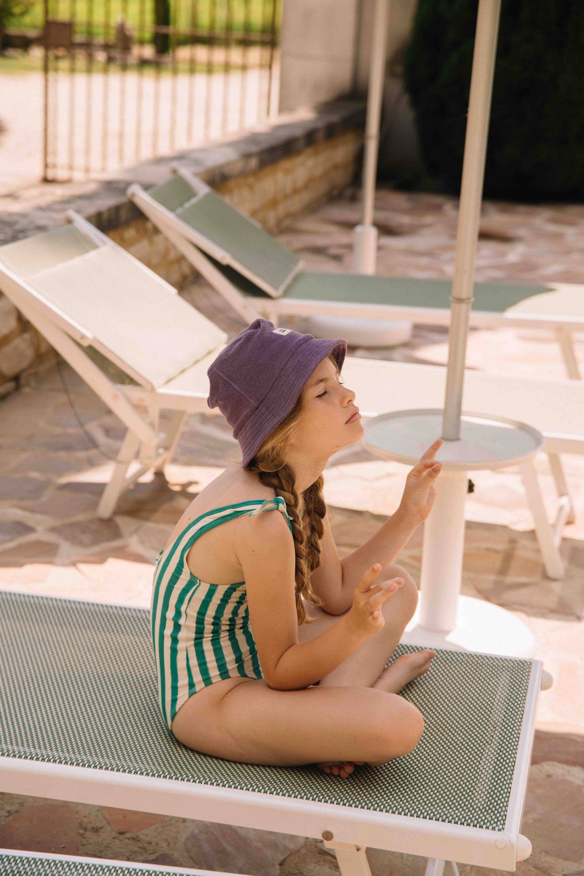 Studio Bohème Paris - Wholesale One Piece Swimsuit - Kids - Roberta One-Piece Swimsuit Capri Green Stripes4