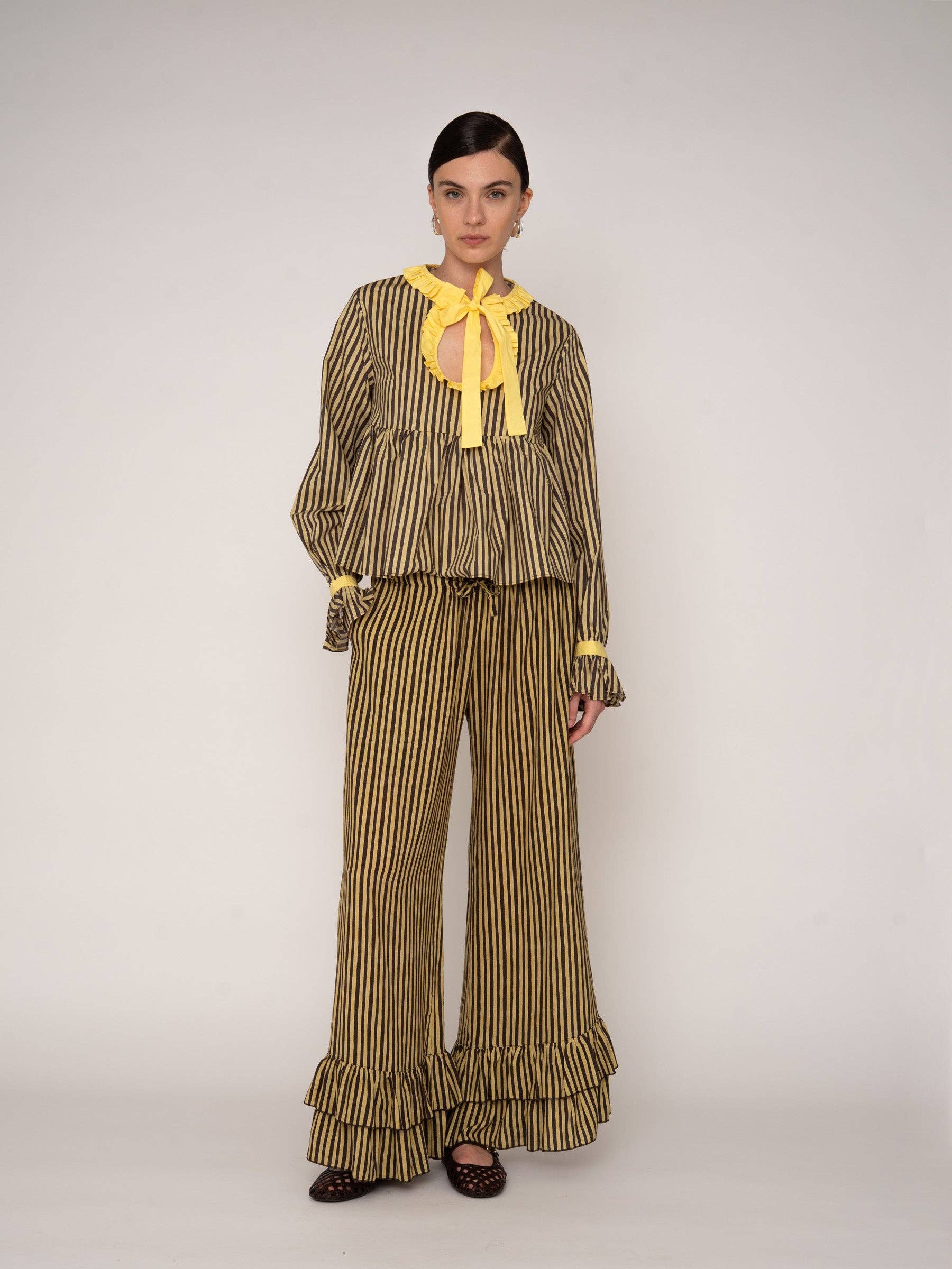 CARMEN SAYS - Wholesale Pants - Women's - Pantalones Palazzo a Rayas con Estrellas3