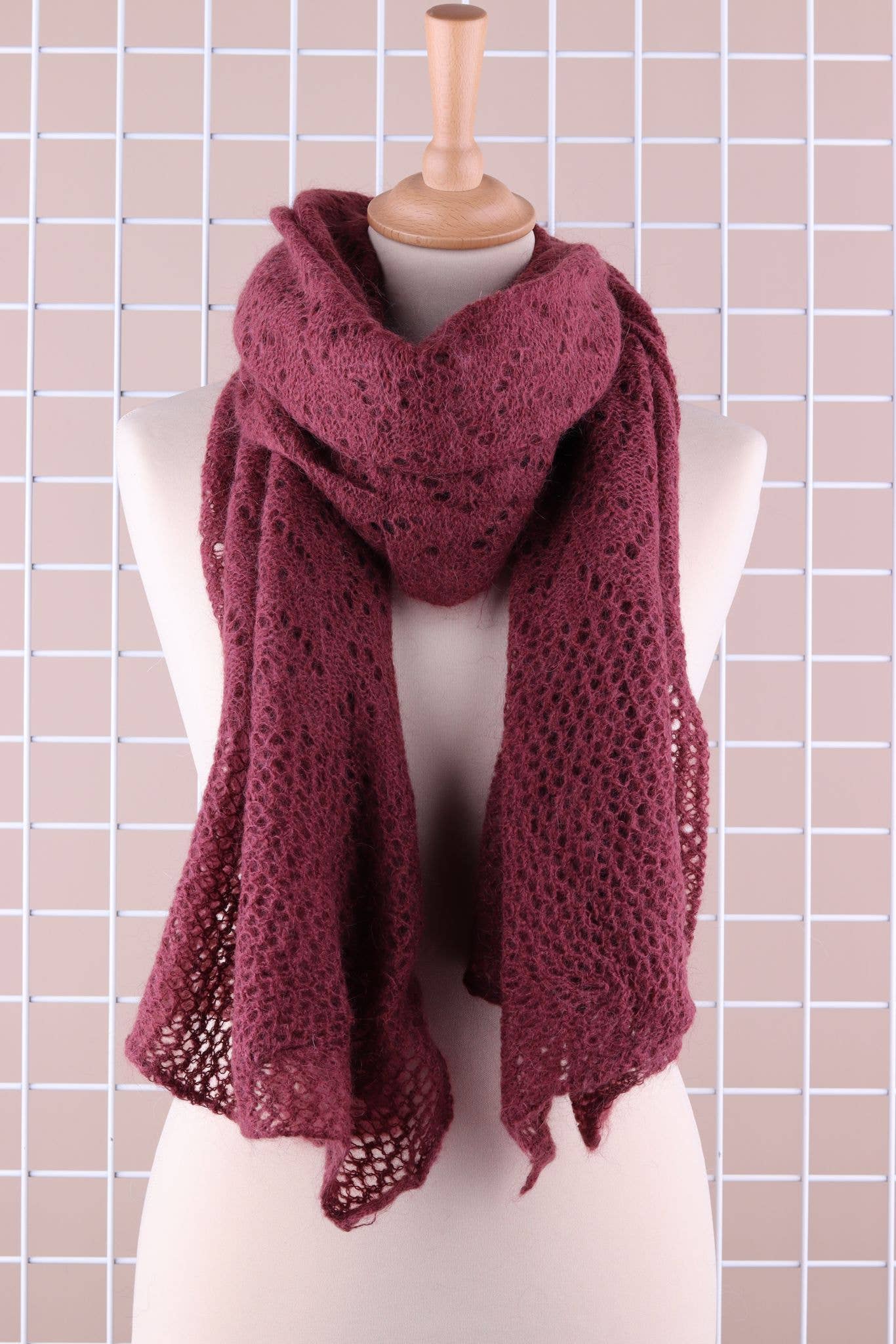 NAÏS PARIS - Wholesale Scarf - Women's - OPENWORK MOHAIR WOOL SHAWL27