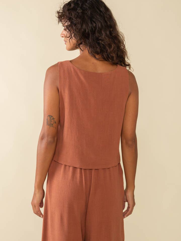 NLT - Wholesale Tank Top - Women's - Square Neck Linen Vest
