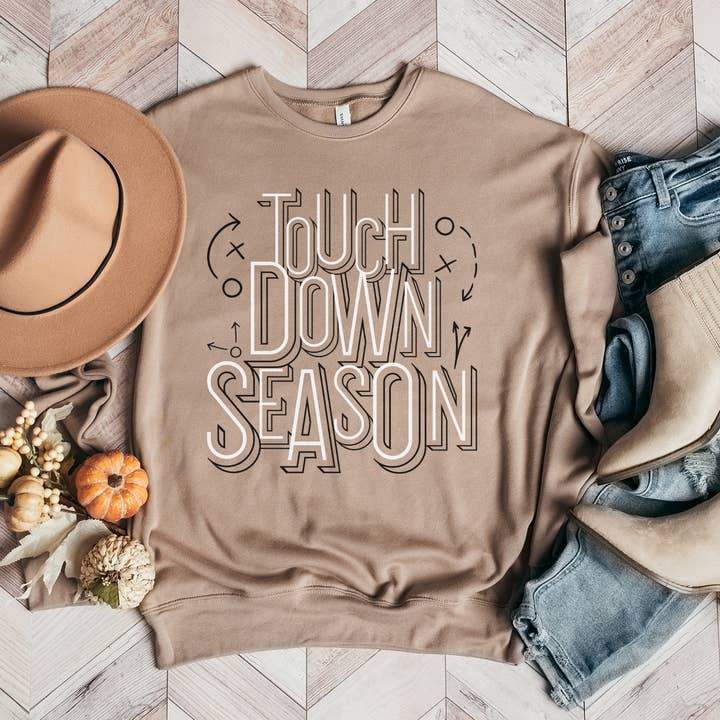 Camiseta Touchdown Season o cuello redondo para venta al por mayor de designtwentyfive