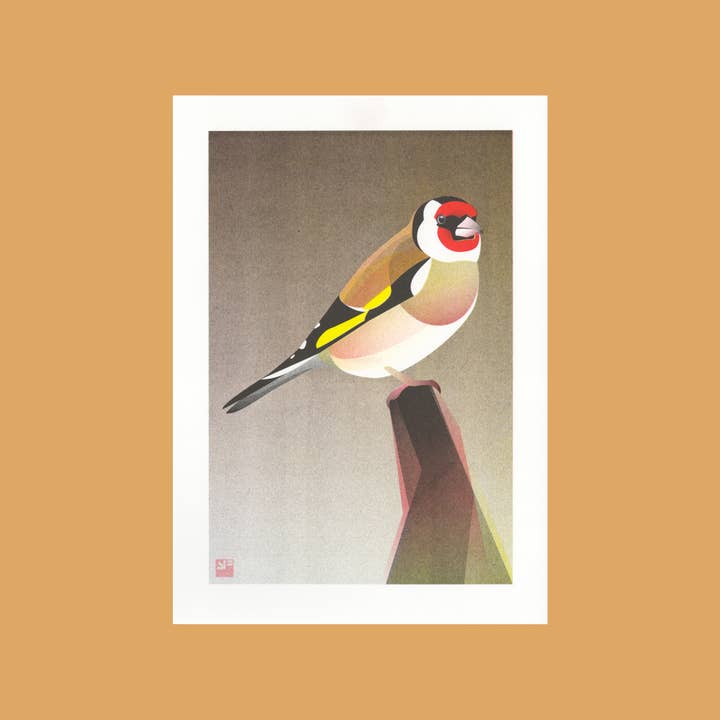 VrijFormaat - Wholesale Art Print - riso print - European Goldfinch - Bird art print - A4