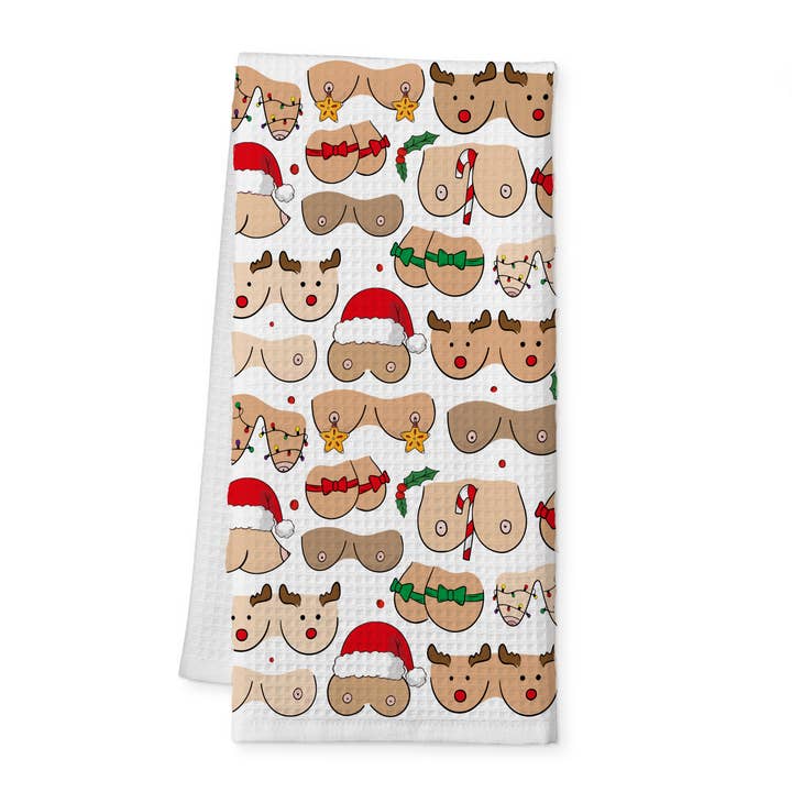 Merry Busts Tea Towel for wholesale by Risqué Gifts