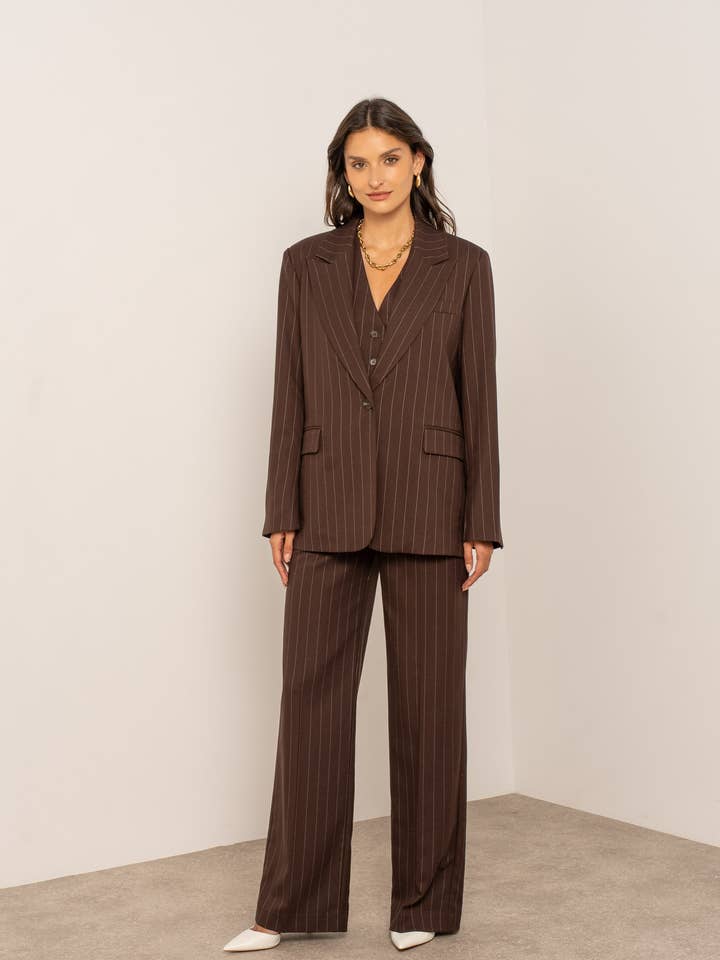 Attentif Paris - Wholesale Blazer - Women's - Oversized pinstripe blazer33