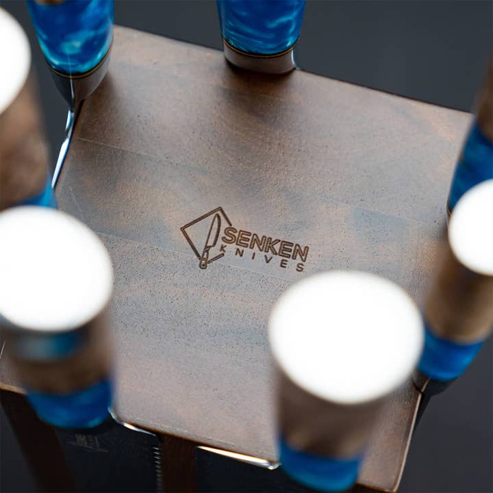Senken Knives - Wholesale Knife Block - Acacia Hardwood Rotating Magnetic Knife Block