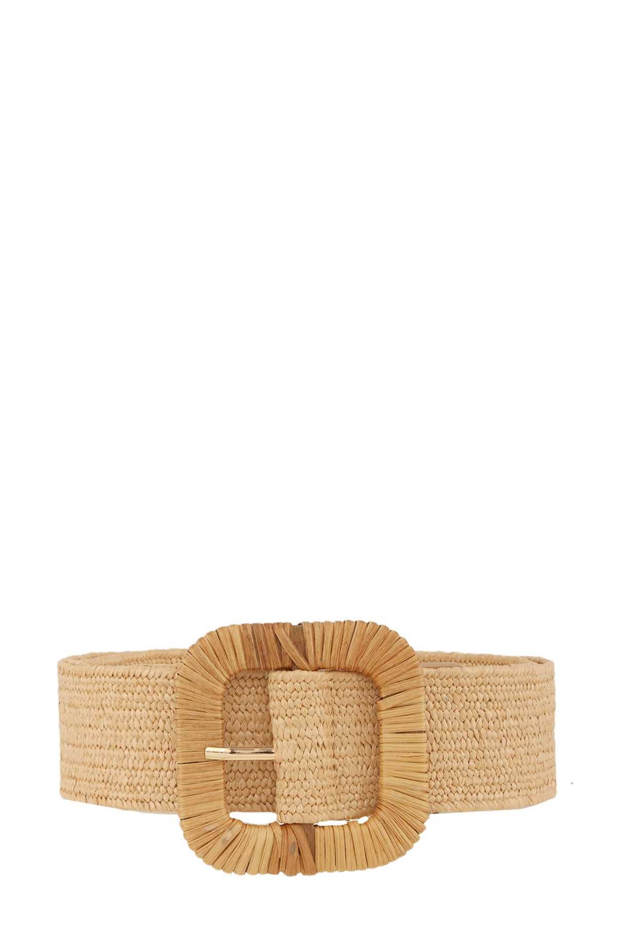 anbfashion - Wholesale Belt - Women's - STRAW WRAPPED ROUND RECTANGLE ELASTIC BELT DB12172