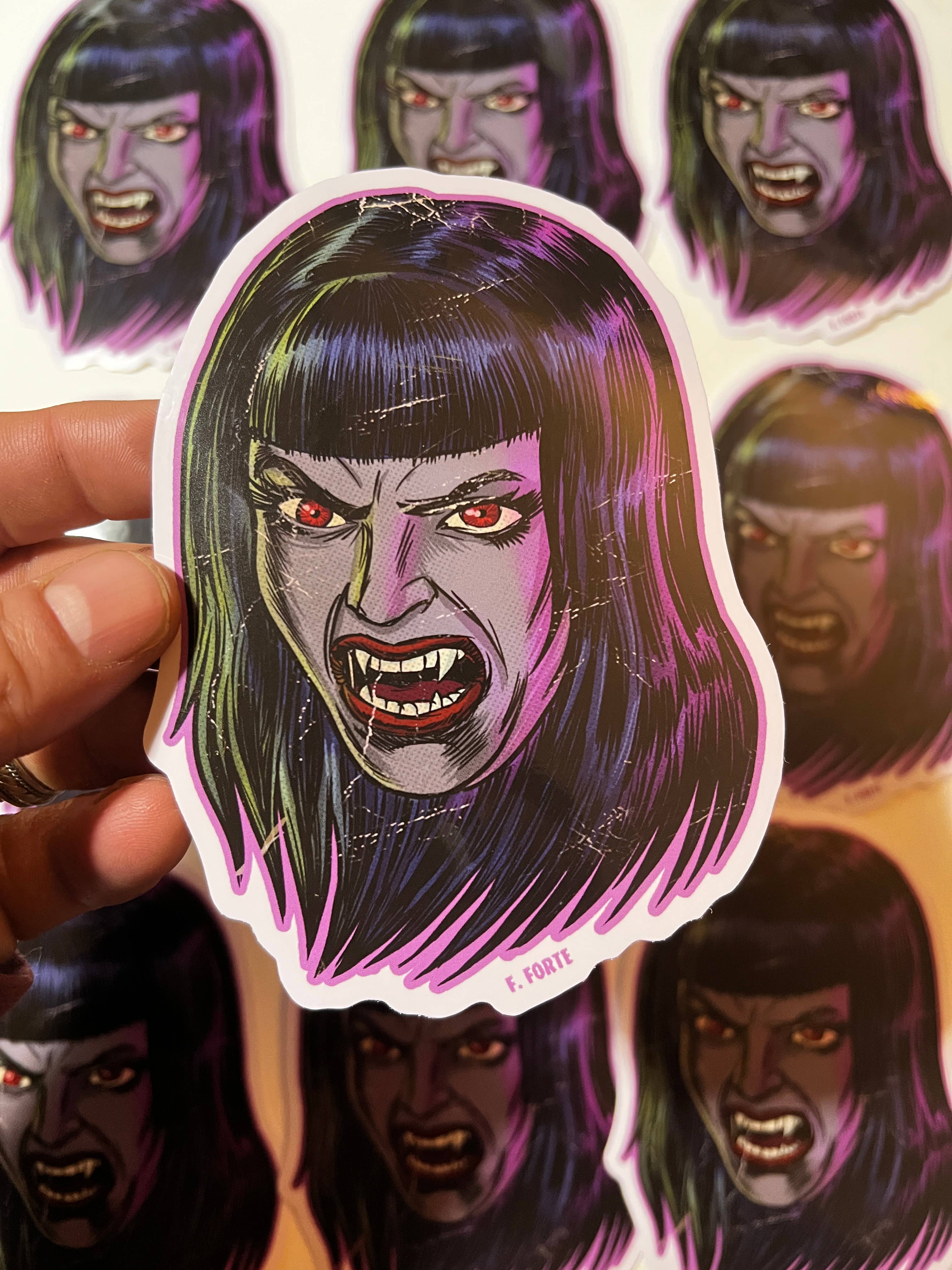 Xeno Pop - Wholesale Sticker - Frankenhorrors Vampire Goth 5x4 die cut vinyl sticker1