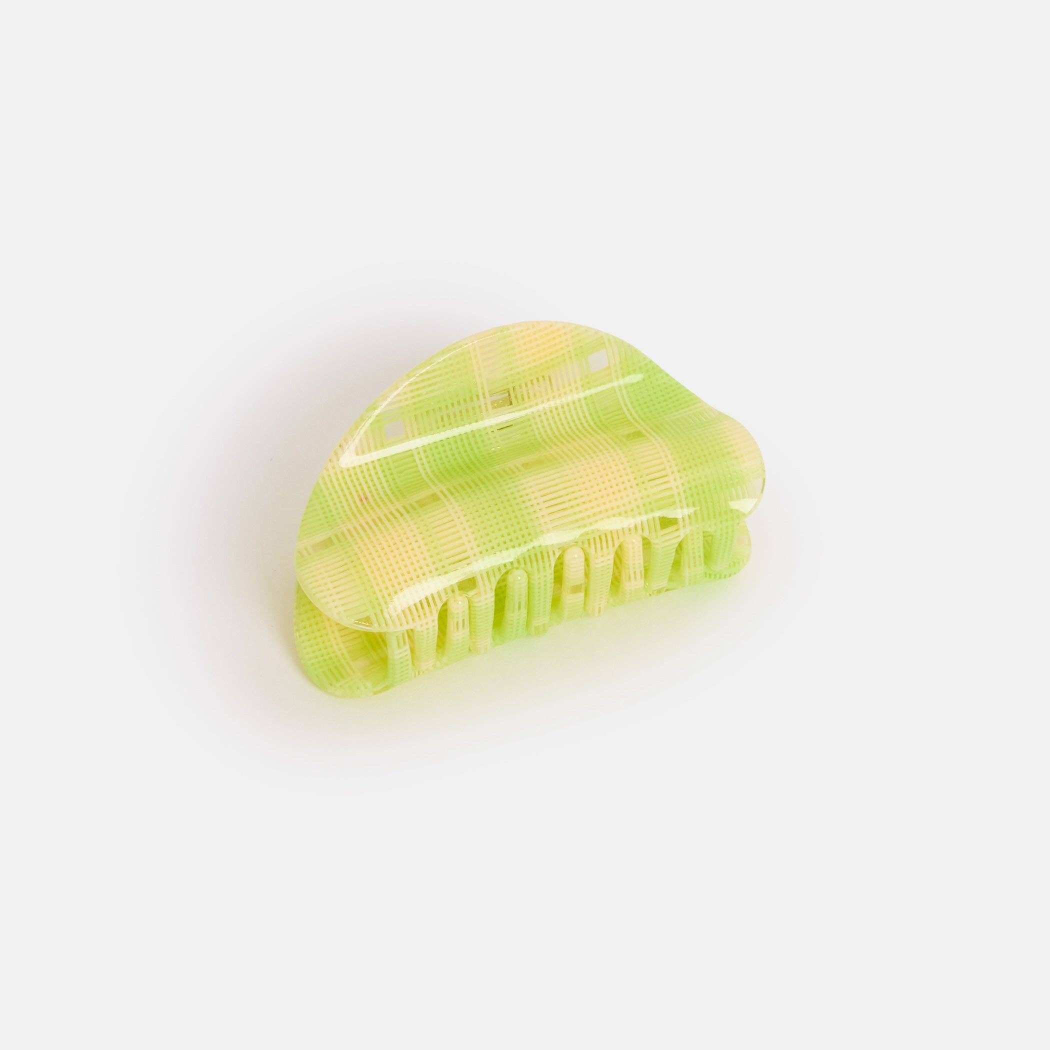 CHUNKS - Wholesale Hair Clip - Women's - Juno Claw in Lime + Cream Plaid