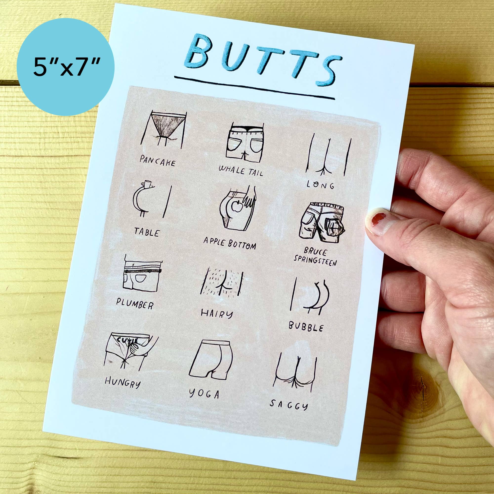 Aviate Press - Wholesale Art Print - Funny Pink Butts Art Print1