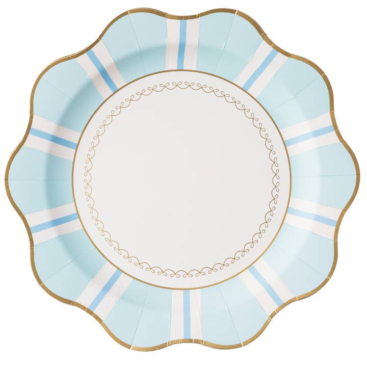 FRESH MINT REGENCY STRIPE DINNER PLATES for wholesale by Bonjour Fête