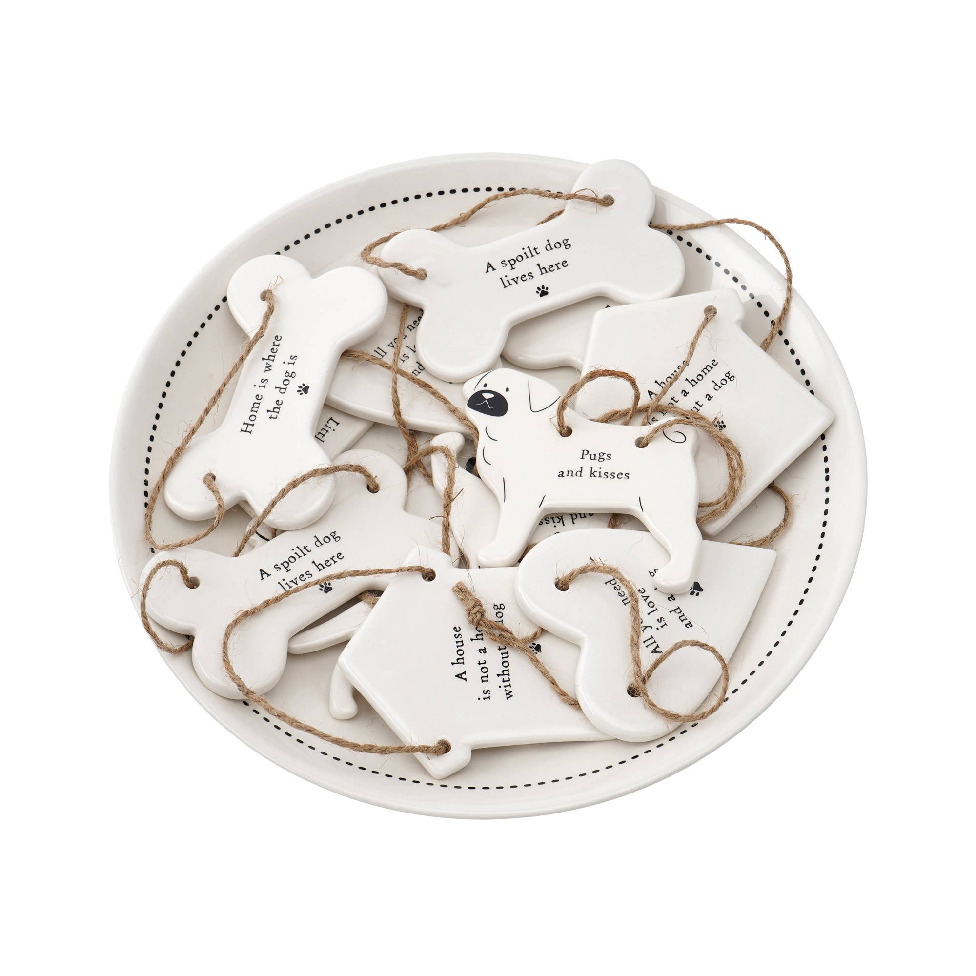 CGB Giftware – Engroshandel Julepyntsæt – Send With Love 6 forskellige hundeophæng i fad2