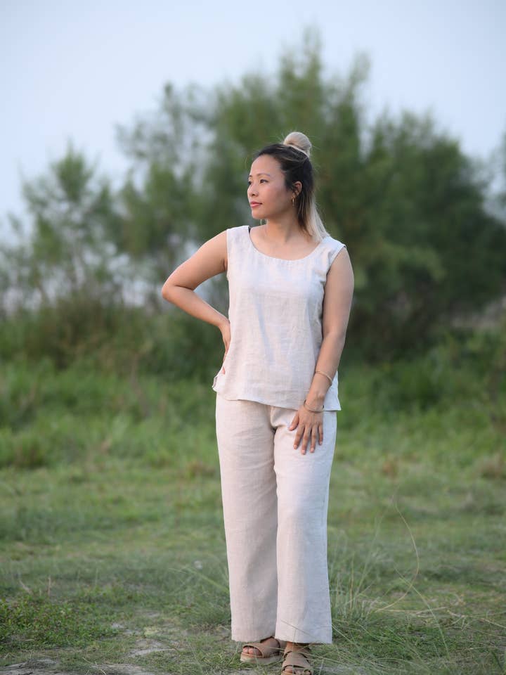 I Pantaloni Harmony in Lino Naturale per la vendita all'ingrosso da parte di Swahlee