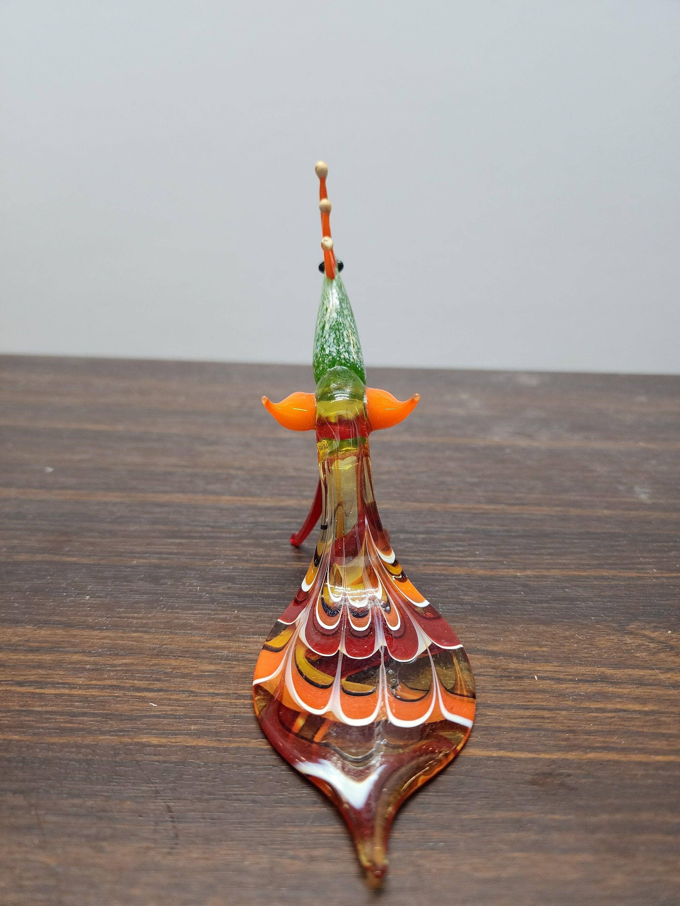 Glass by Iness - Wholesale Decorative Figurine - Naturally Colored Glass Figurine - Handcrafted - Peacock Design7