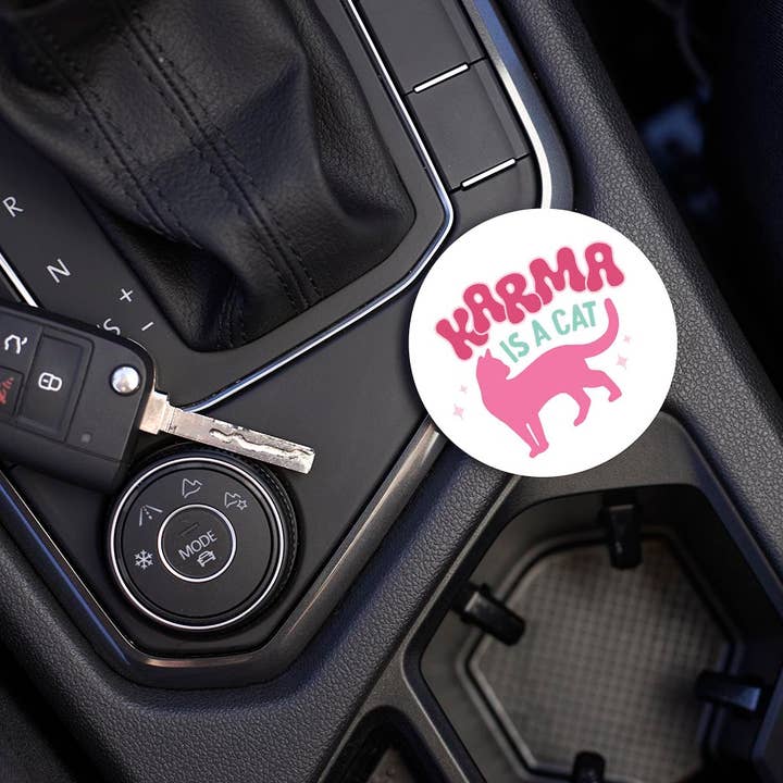 Clairmont & Co - Wholesale Car Coaster - Women's - Car Coaster-Karma Is A Cat3