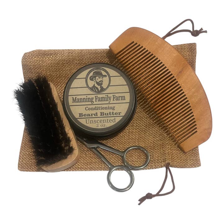Beard Grooming Care Kit - with Conditioning Beard Butter for wholesale by Manning Family Farm