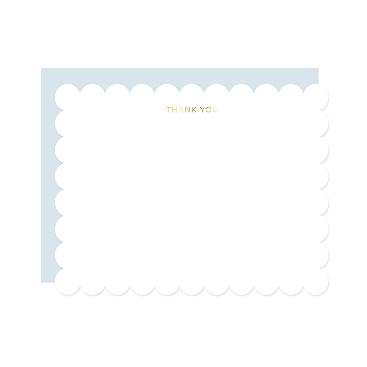 Missive - Wholesale Stationery/Notecard Set - Thank You Scallop Note Set | Gold Foil Stationery1