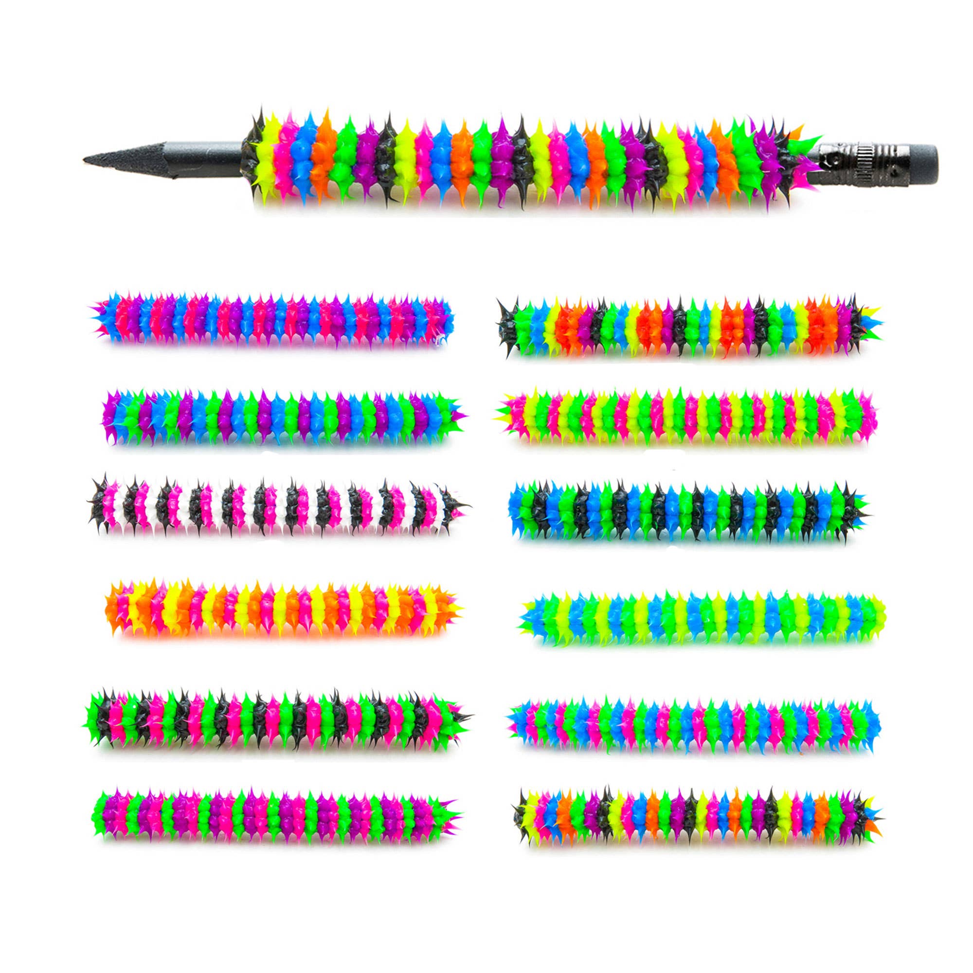 Natalia - Wholesale Pencil Case/Pouch - Spiky Sensory Fidget Pencil Grip Jacket Holders- SET 120